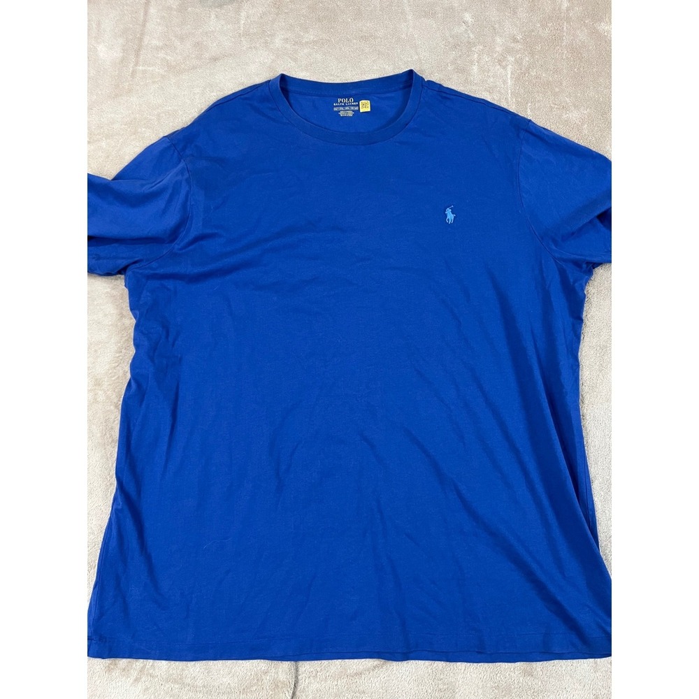 Polo Ralph Lauren Jersey T-Shirt Men's 3XLT-Tall Blue Cotton Short Sleeve EUC